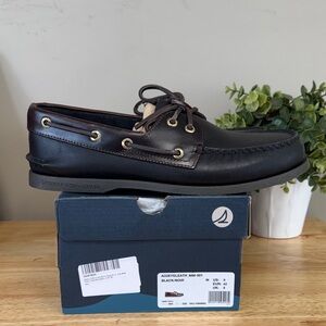 Sperry Men's Original 2-Eye Boat Shoe, Black/noir amaretto- various sizes